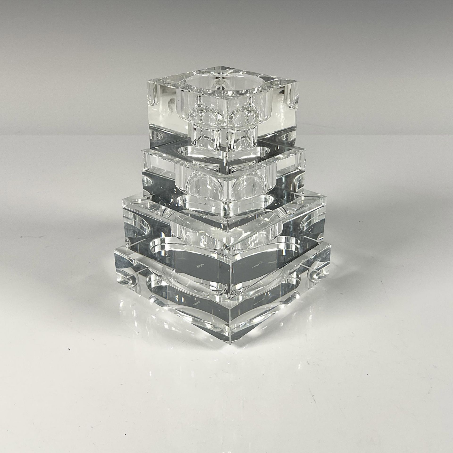 Set of 4 Orrefors Crystal Candleholders, Majestic Totem - Bild 2 aus 5