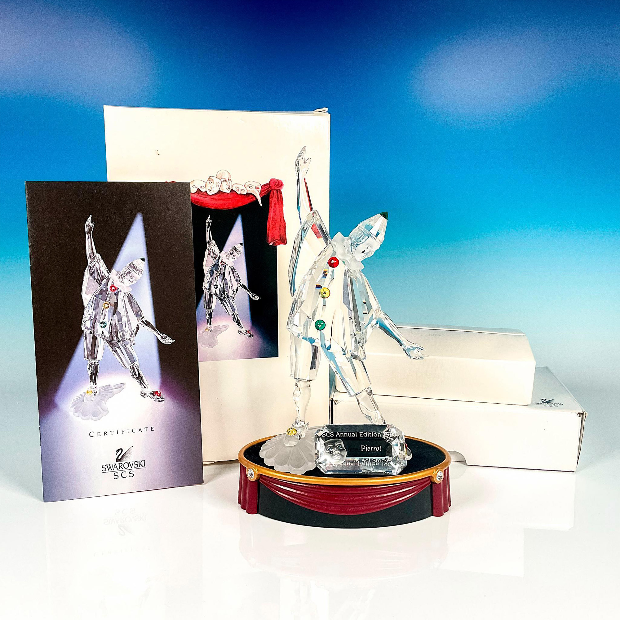 3pc Swarovski Crystal Figurine Set, Pierrot - Image 2 of 4