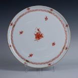 Herend Porcelain Large Round Platter, Chinese Bouquet Rust