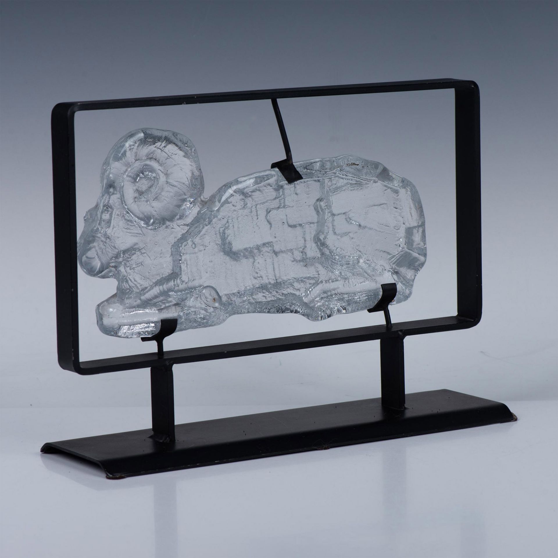 Erik Hoglund Kosta Boda Glass Ram Sculpture - Bild 3 aus 4