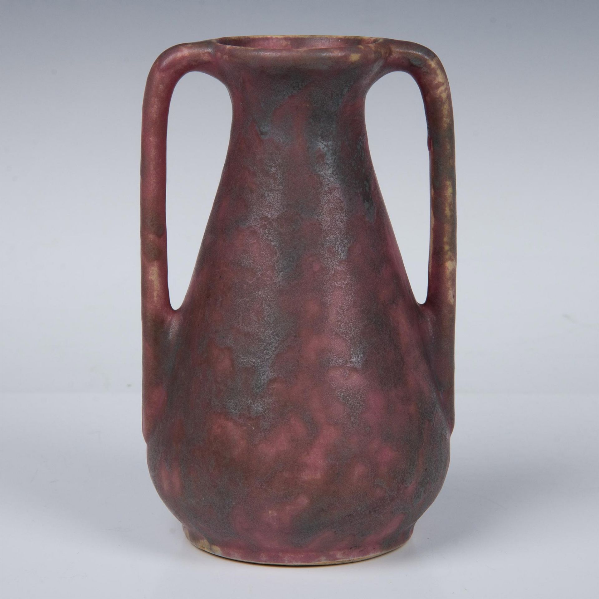 Art Nouveau Arts and Crafts Pottery Mottled Mauve Pink Vase - Image 3 of 5