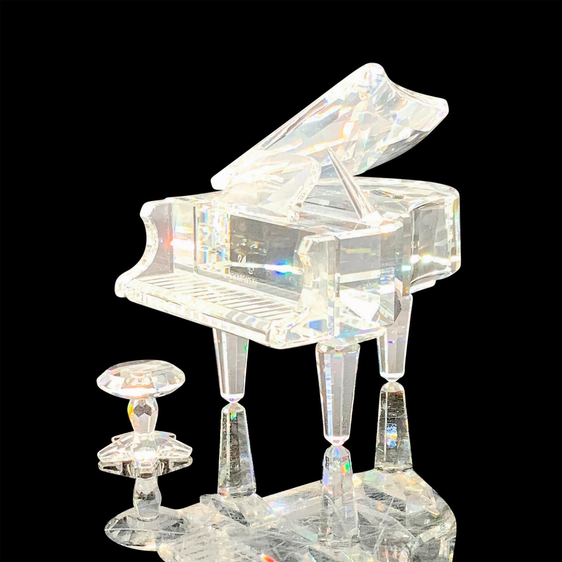 Pair of Swarovski Crystal Figurines, Piano and Stool