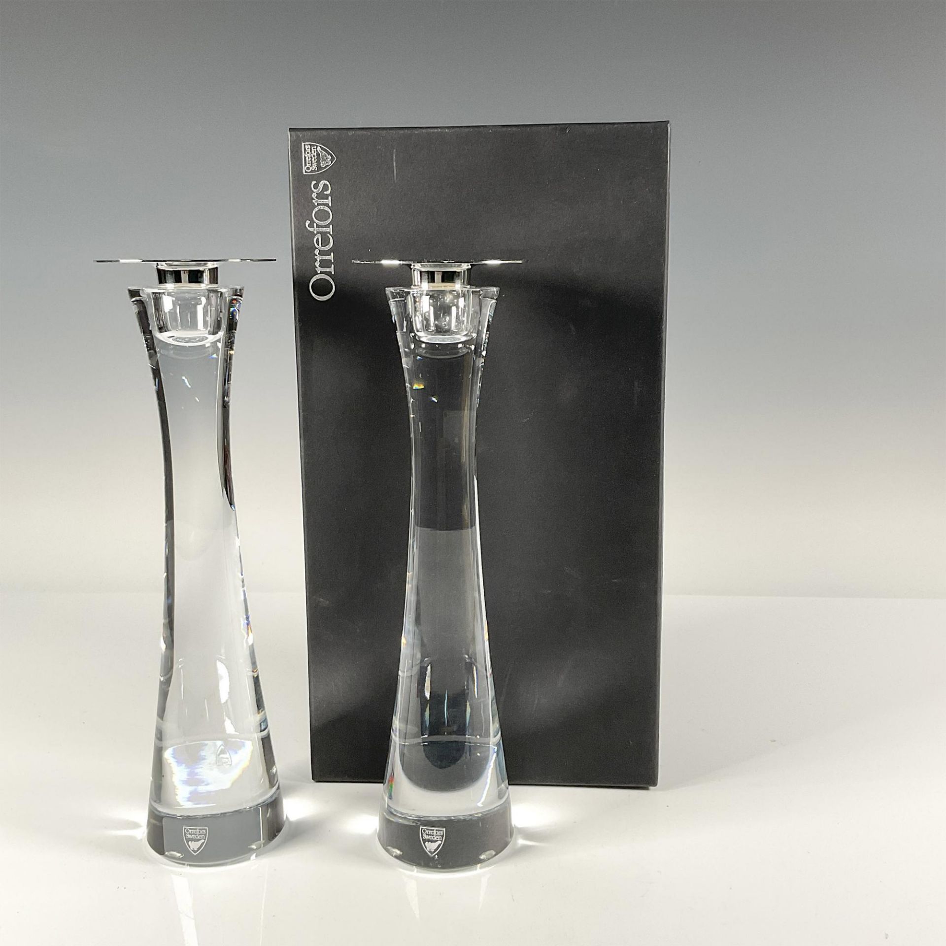 Pair of Orrefors Crystal Candleholders, Houston Candlest - Image 4 of 4