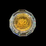 Swarovski Crystal Figurine SCS Coin in Crystal Box