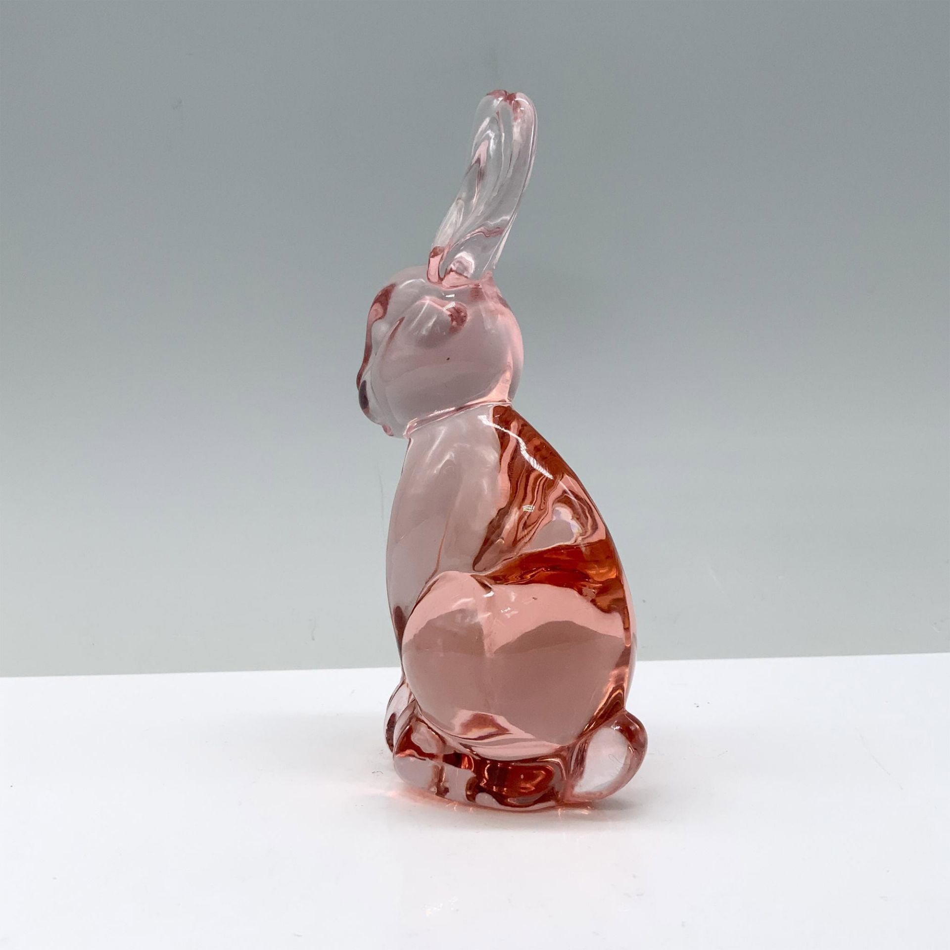 Pink Art Glass Rabbit Figurine - Bild 2 aus 3