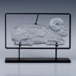 Erik Hoglund Kosta Boda Glass Ram Sculpture