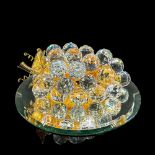 Swarovski Crystal Figurine, Medium Grapes on Gold + Base