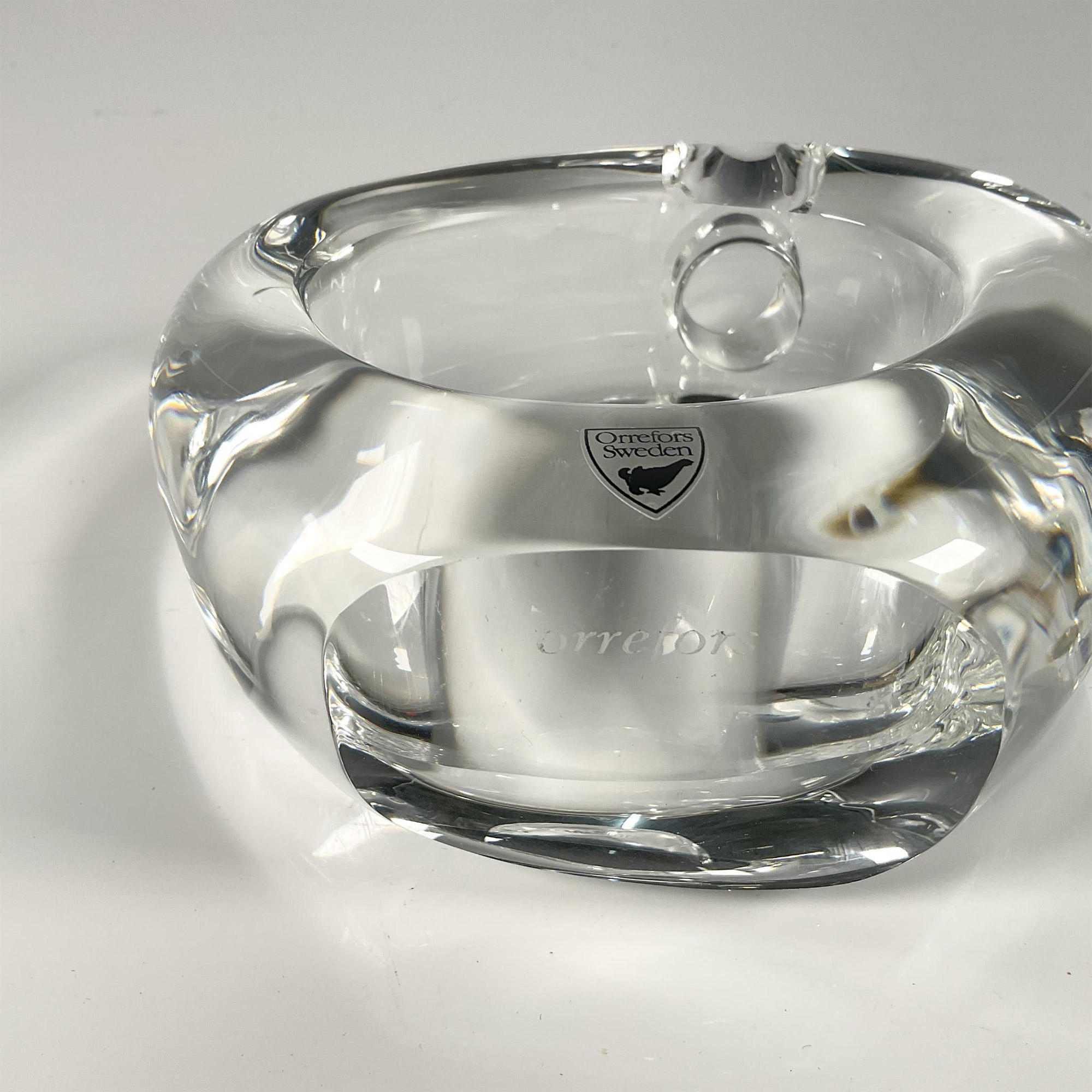 Orrefors Oval Crystal Candleholder, Avlang - Image 3 of 4