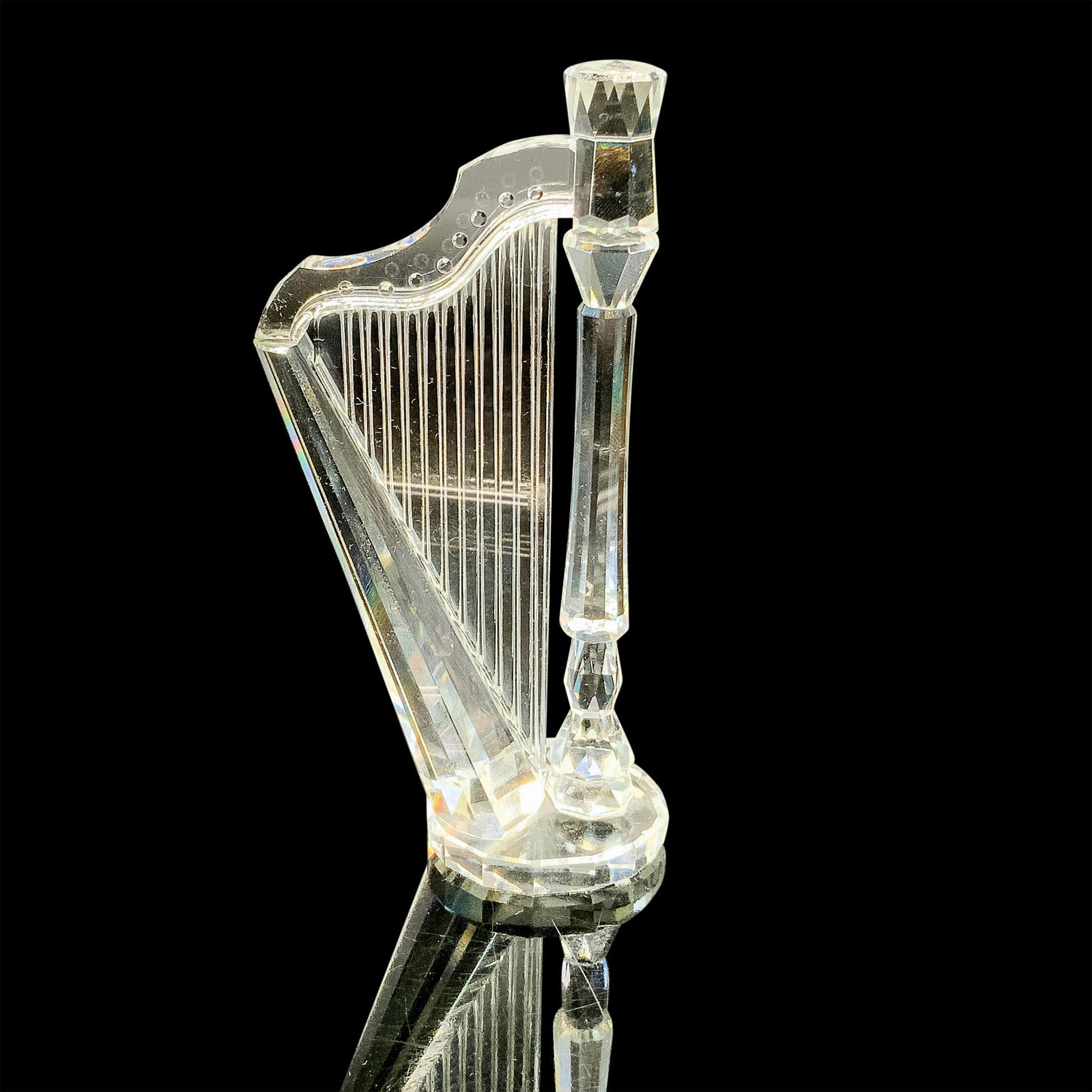 Swarovski Silver Crystal Figurine, Harp