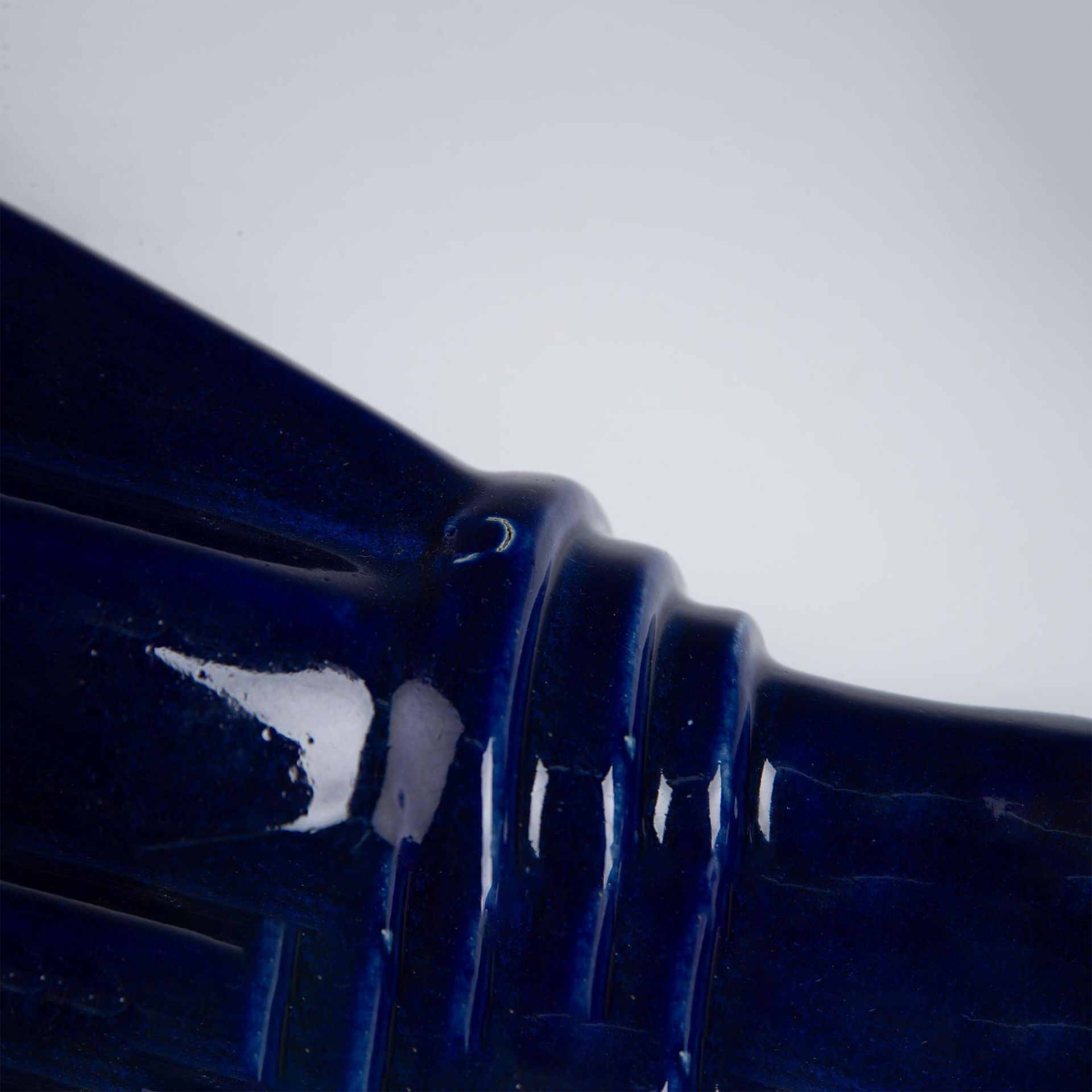 Royal Blue Glazed Ceramic Wall Planter/Vase - Bild 5 aus 5