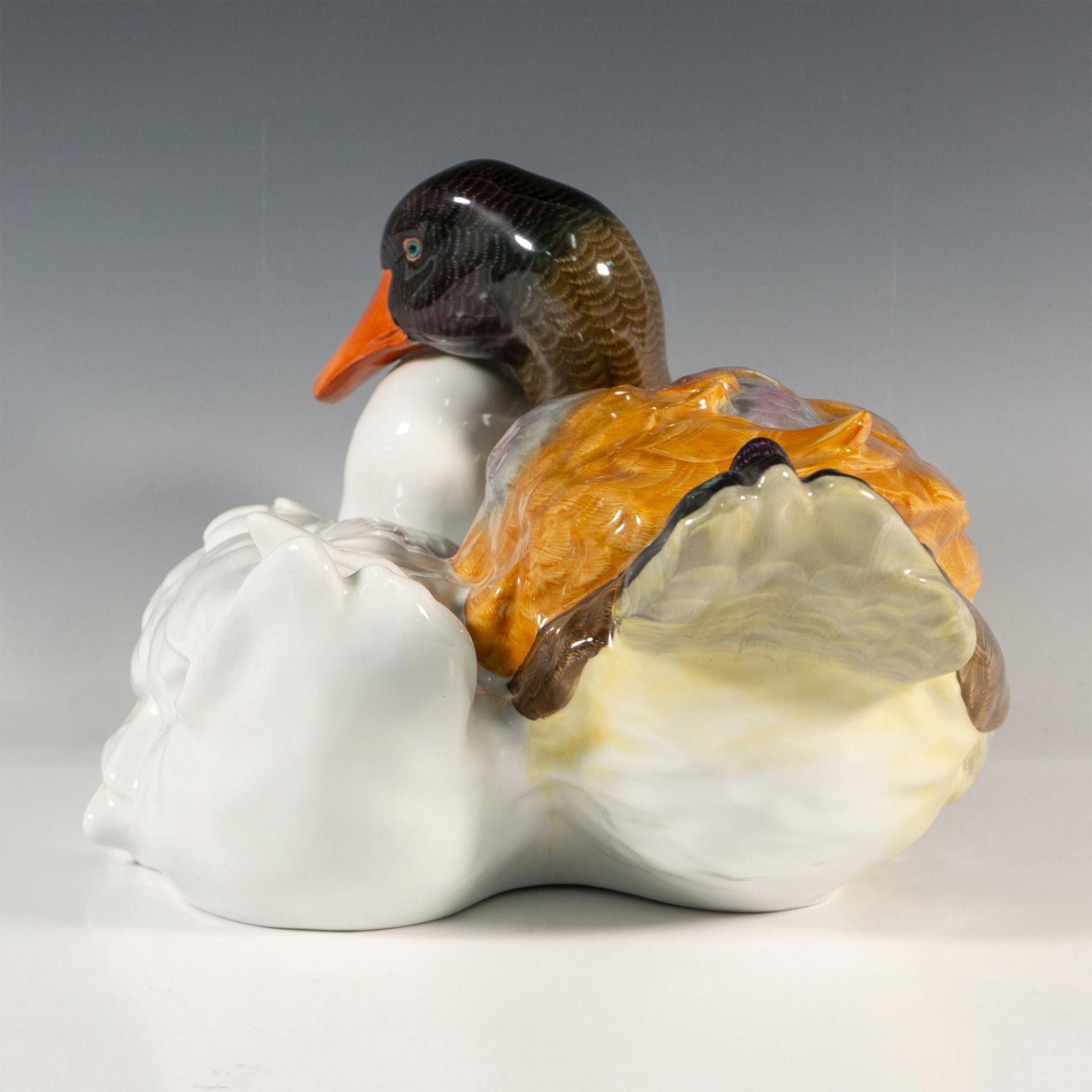 Rare Large Herend Figurine, Pair Of Ducks 5035 - Bild 2 aus 3