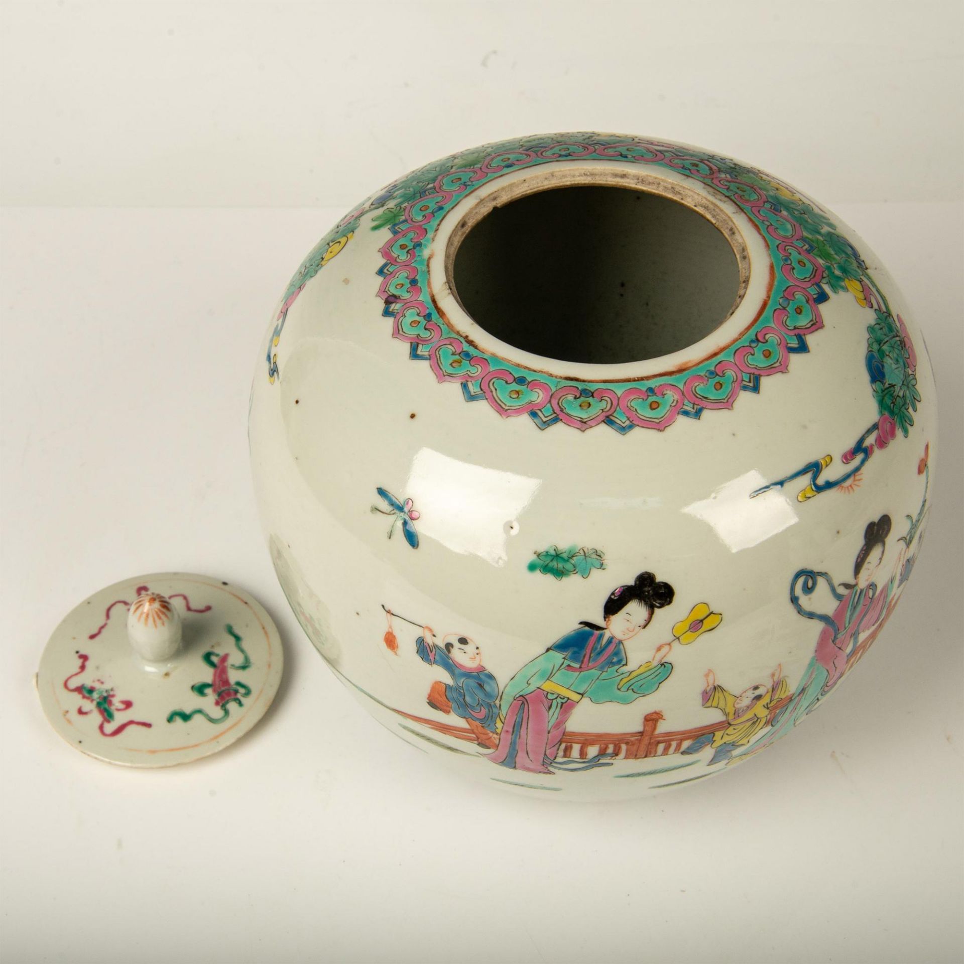 Antique Chinese Porcelain Covered Ginger Pot - Bild 5 aus 6