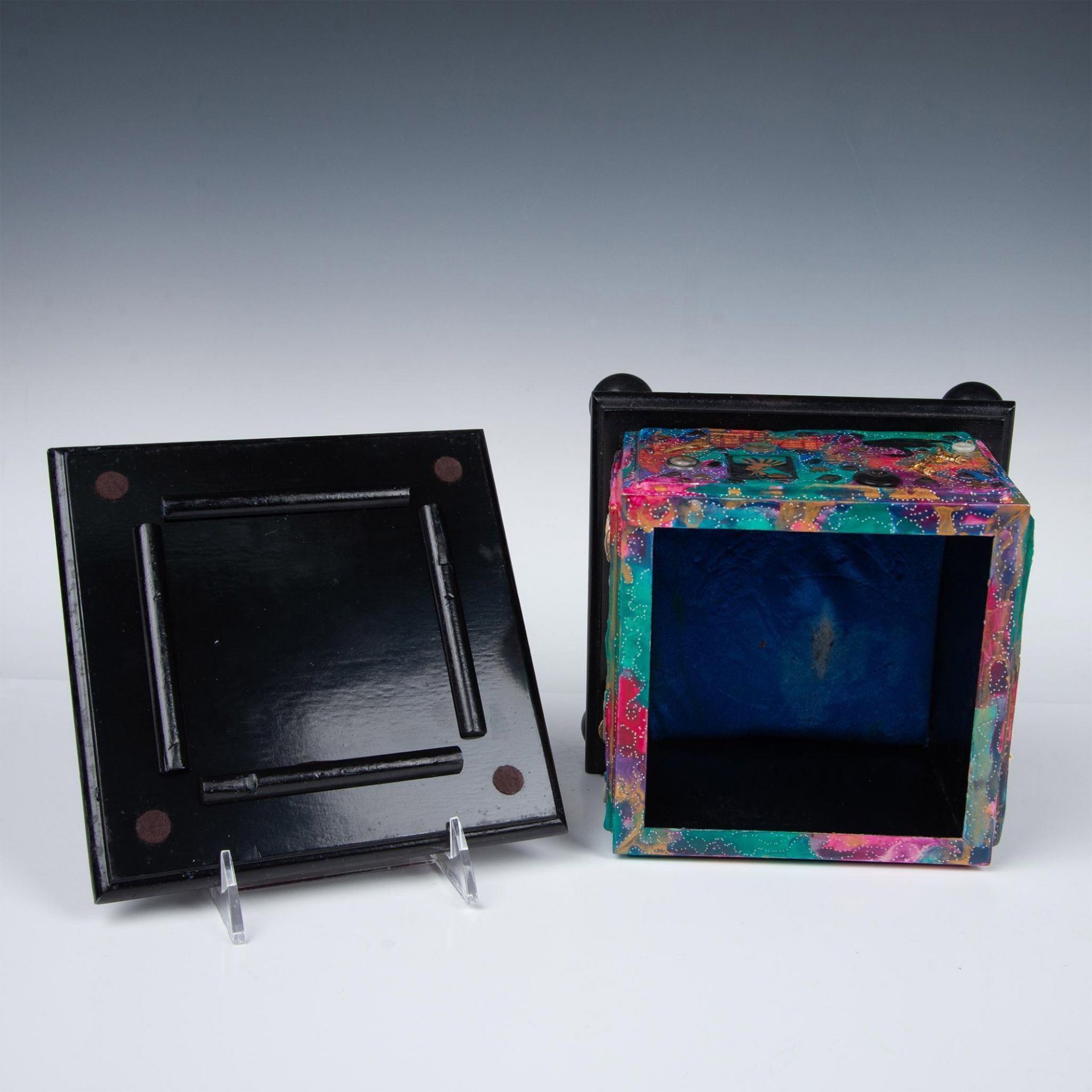 Mosaic Hand Painted Decorative Box with Polychrome Finish - Bild 5 aus 6