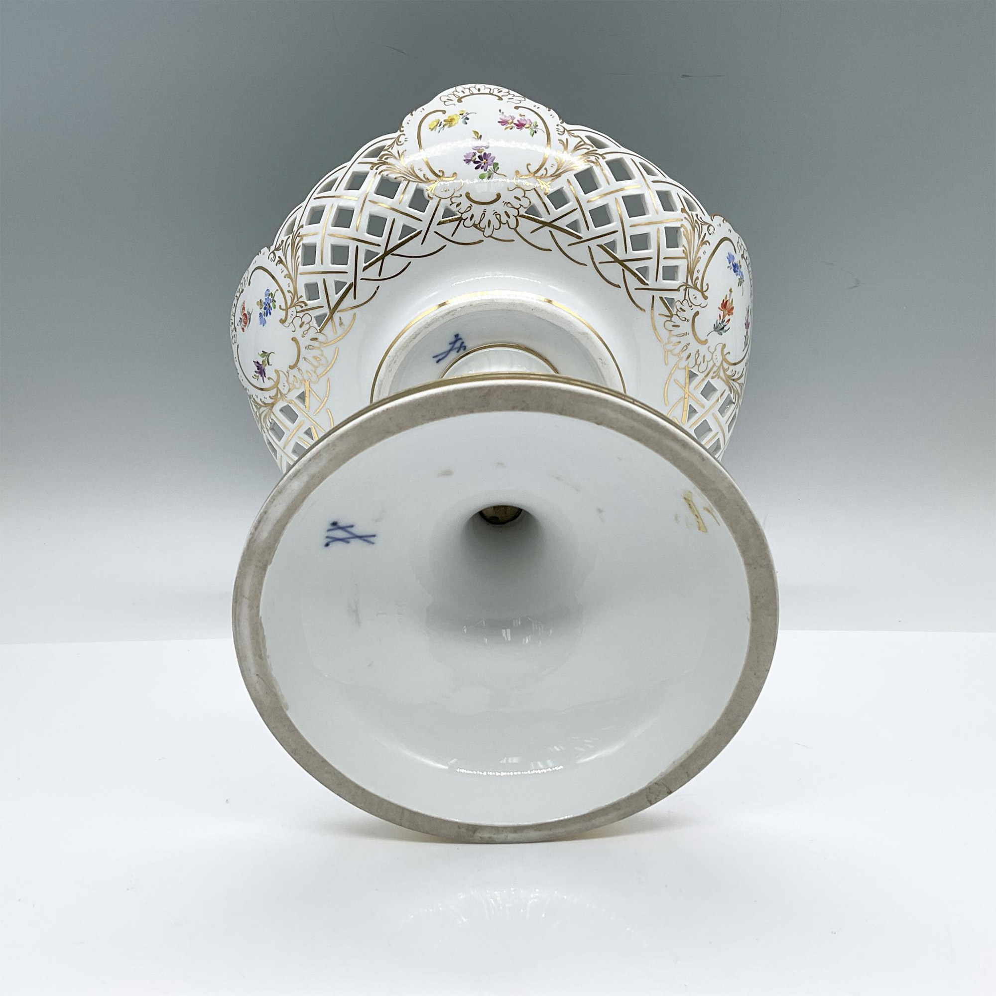 Antique Meissen Porcelain Openwork Compote Bowl - Image 3 of 3