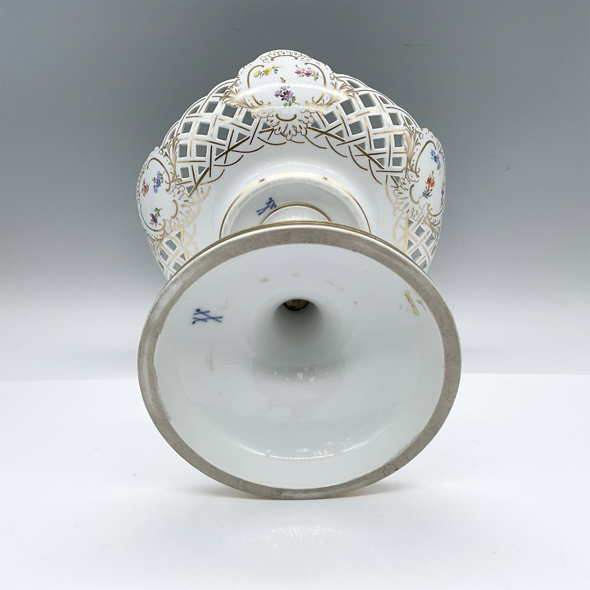 Antique Meissen Porcelain Openwork Compote Bowl - Bild 3 aus 3