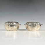 Pair of Thomas Heming George I Silver Covered Saucers