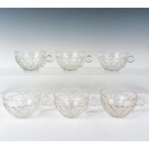 6pc Vintage Indiana Glass Punch Cup, Pretzel Pattern