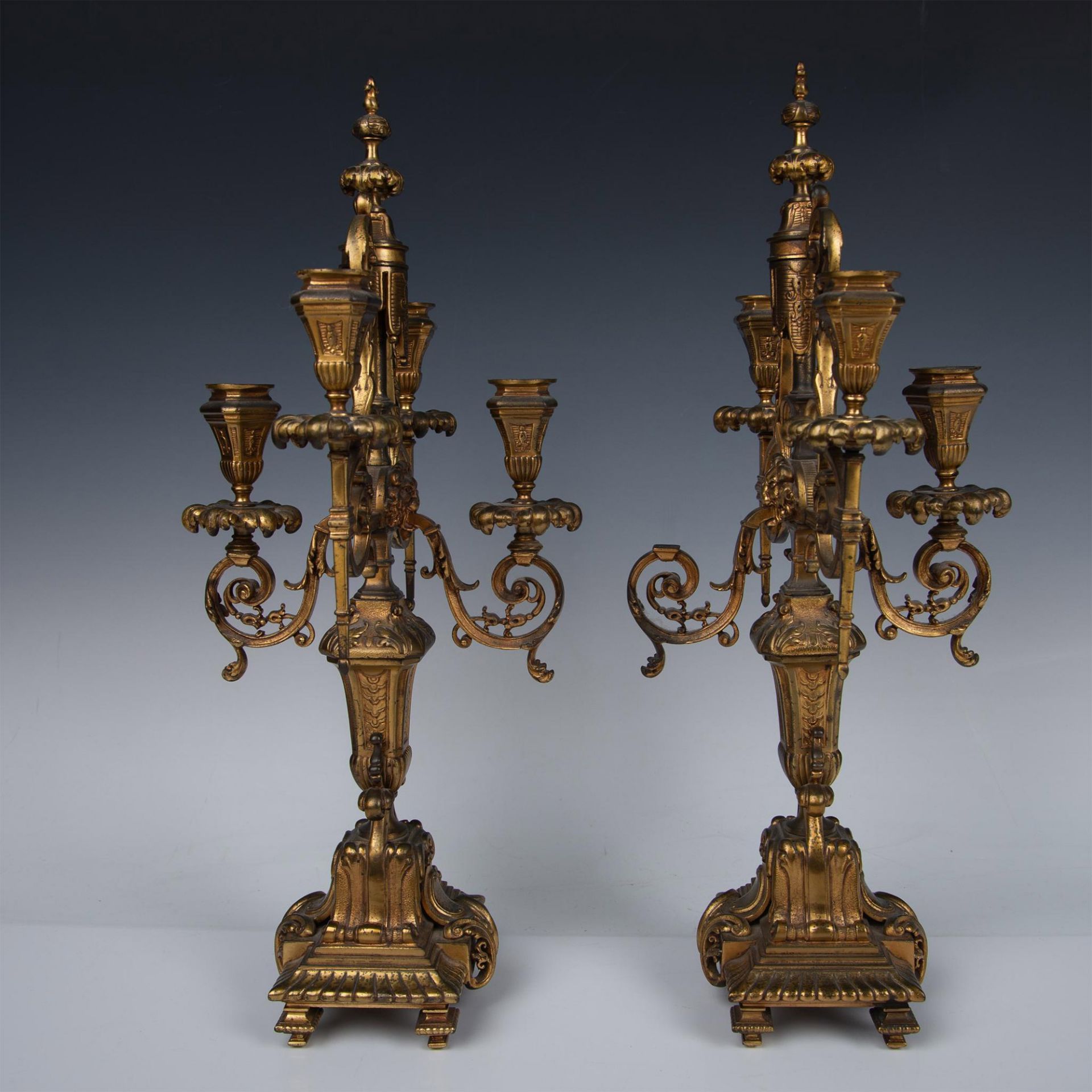 Pair of Brass Baroque Style Candelabras - Image 5 of 8