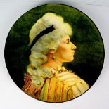 Doulton Lambeth Faience Wall Charger, Portrait of a Lady