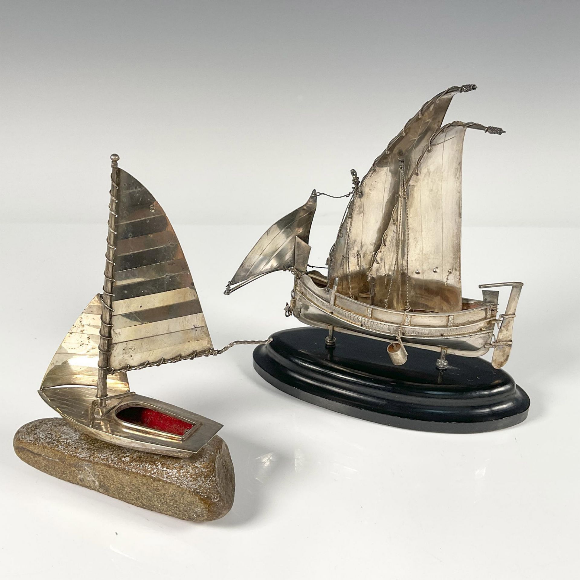 2pc Sterling Silver Sailboat Figurines - Image 2 of 4