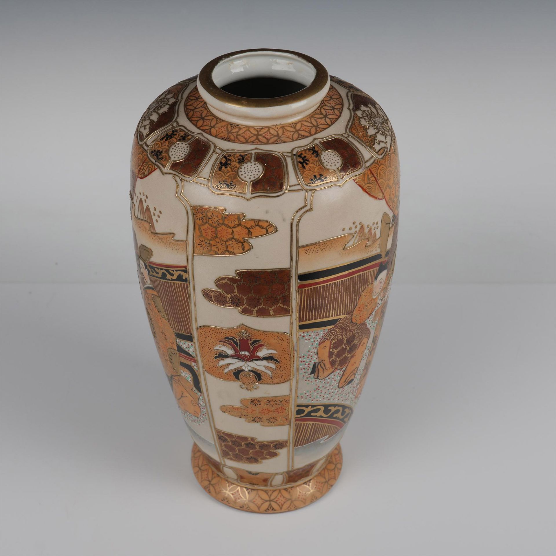 Japanese Satsuma Hand Painted Samurai Vase - Bild 5 aus 6