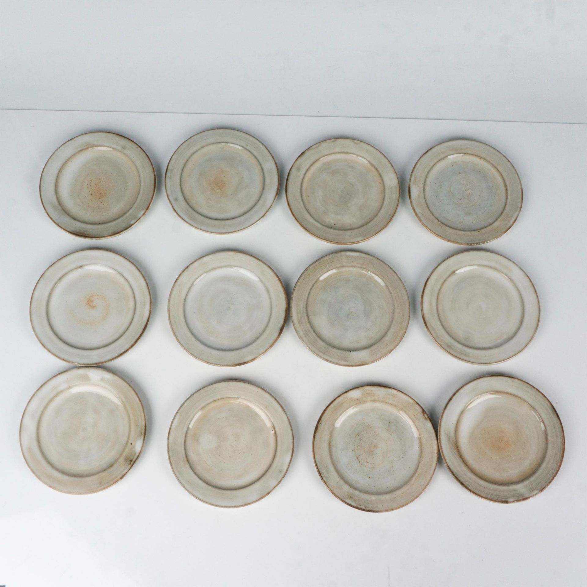 12pc Jacques Pouchain (Attributed) Glazed Small Stoneware Plates - Image 6 of 6