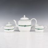 3pc Christofle Porcelaine Rubanea Vert Partial Tea Service