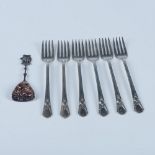 7pc Silverplate Fork and Shovel Spoon Grouping