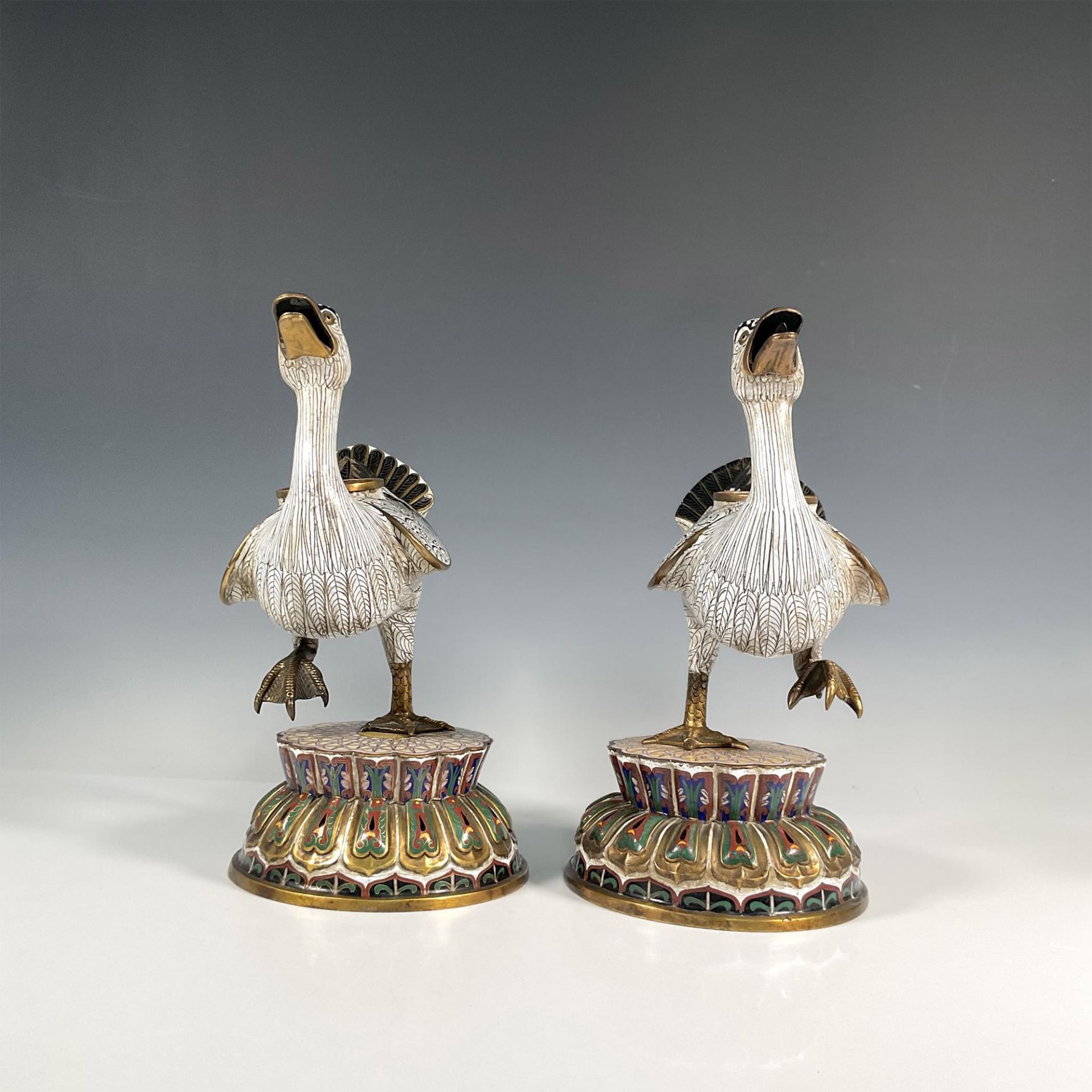 Pair of Chinese Cloisonne Duck Censers - Image 6 of 11