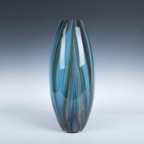 Glass Vase, Peacock Feather Stripes