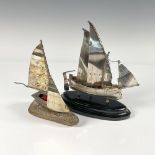 2pc Sterling Silver Sailboat Figurines