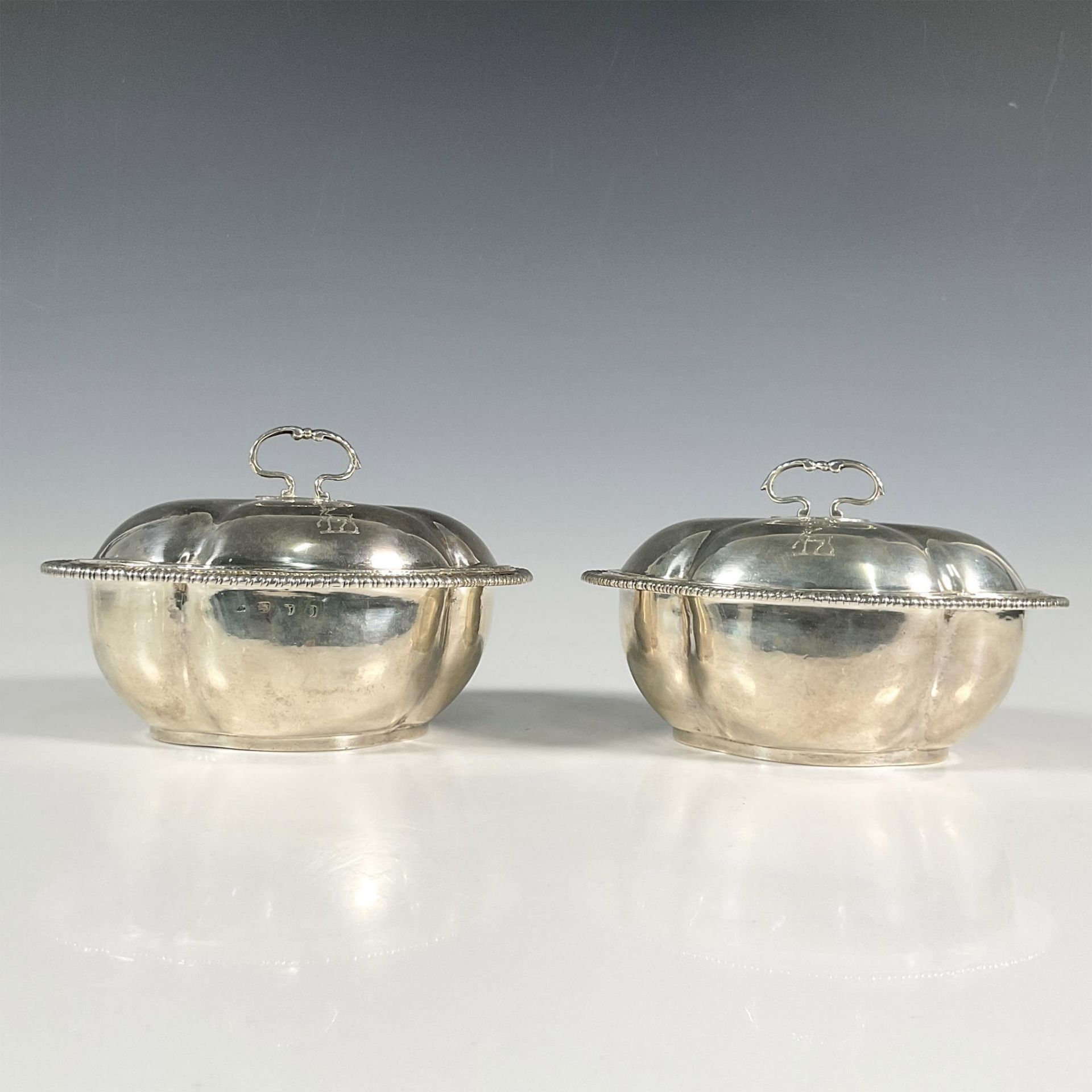 Pair of Thomas Heming George I Silver Covered Saucers - Image 3 of 5