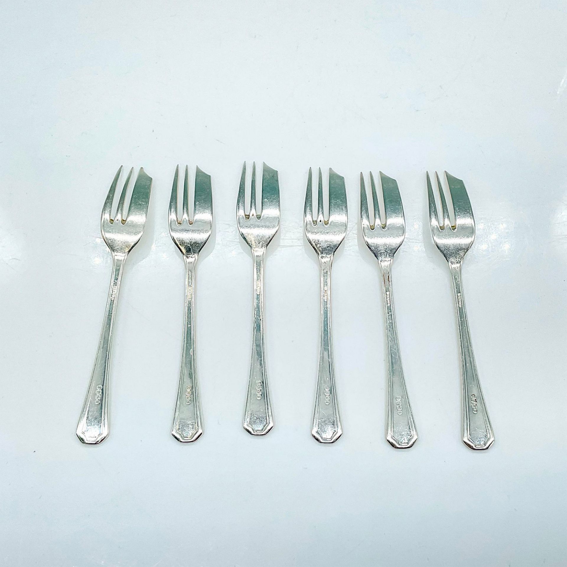 6pc Silver Plated Dessert Forks - Bild 2 aus 3