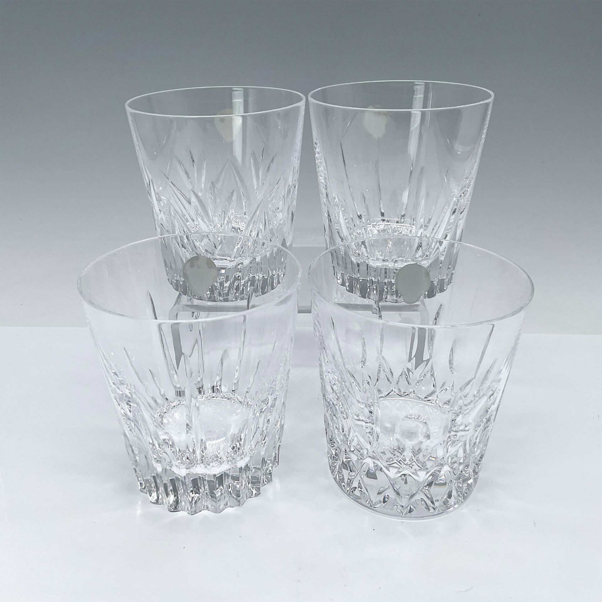 4pc Waterford Crystal Rocks Glasses, Mixed Patterns Set - Image 2 of 4