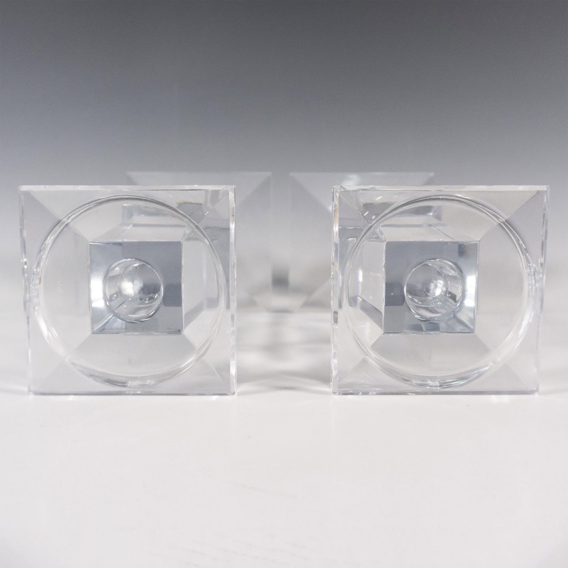 Pair of Crystal Candle Holders, Rectangular Prism - Bild 2 aus 3