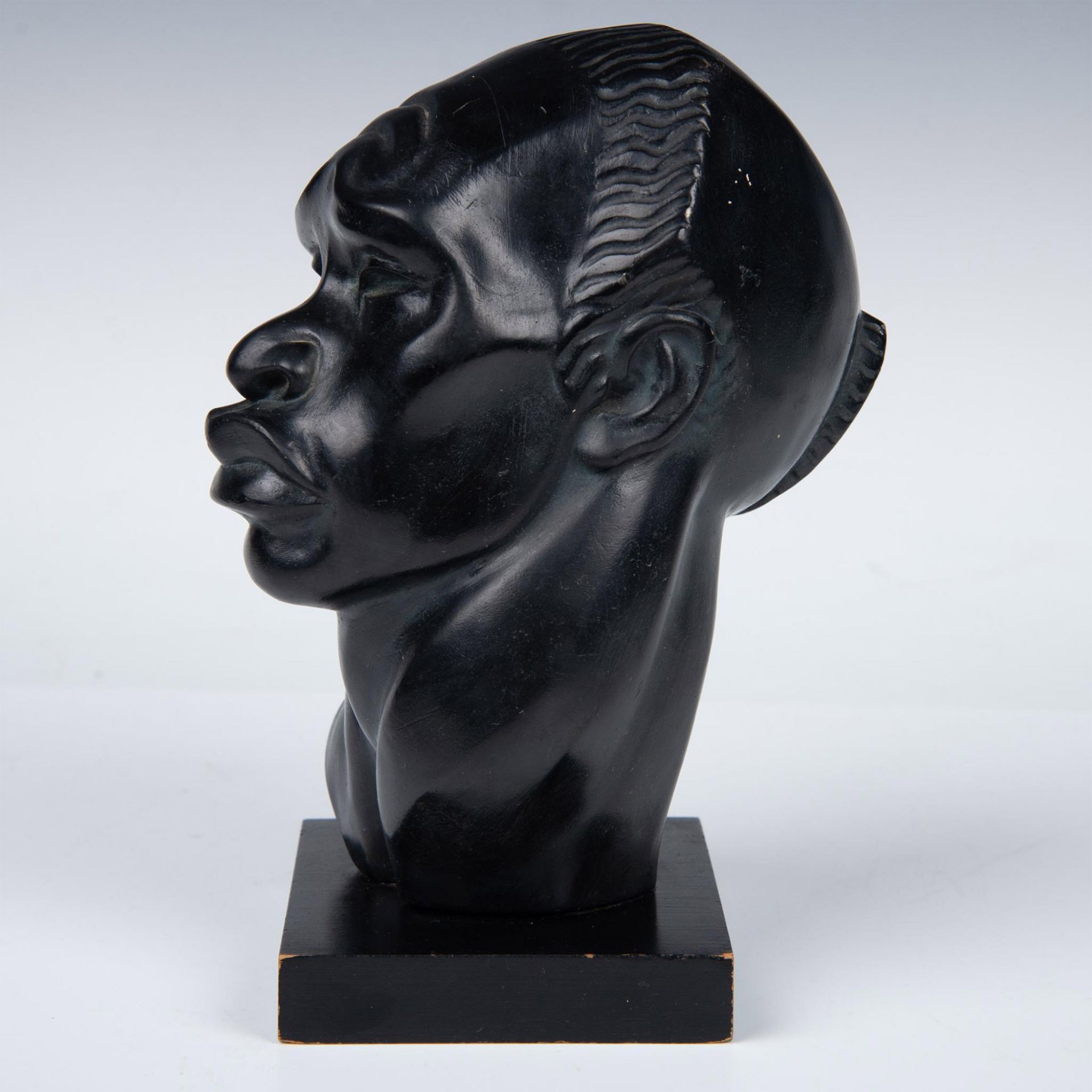 Fred Press Art Deco Plaster African Male Bust - Image 2 of 6