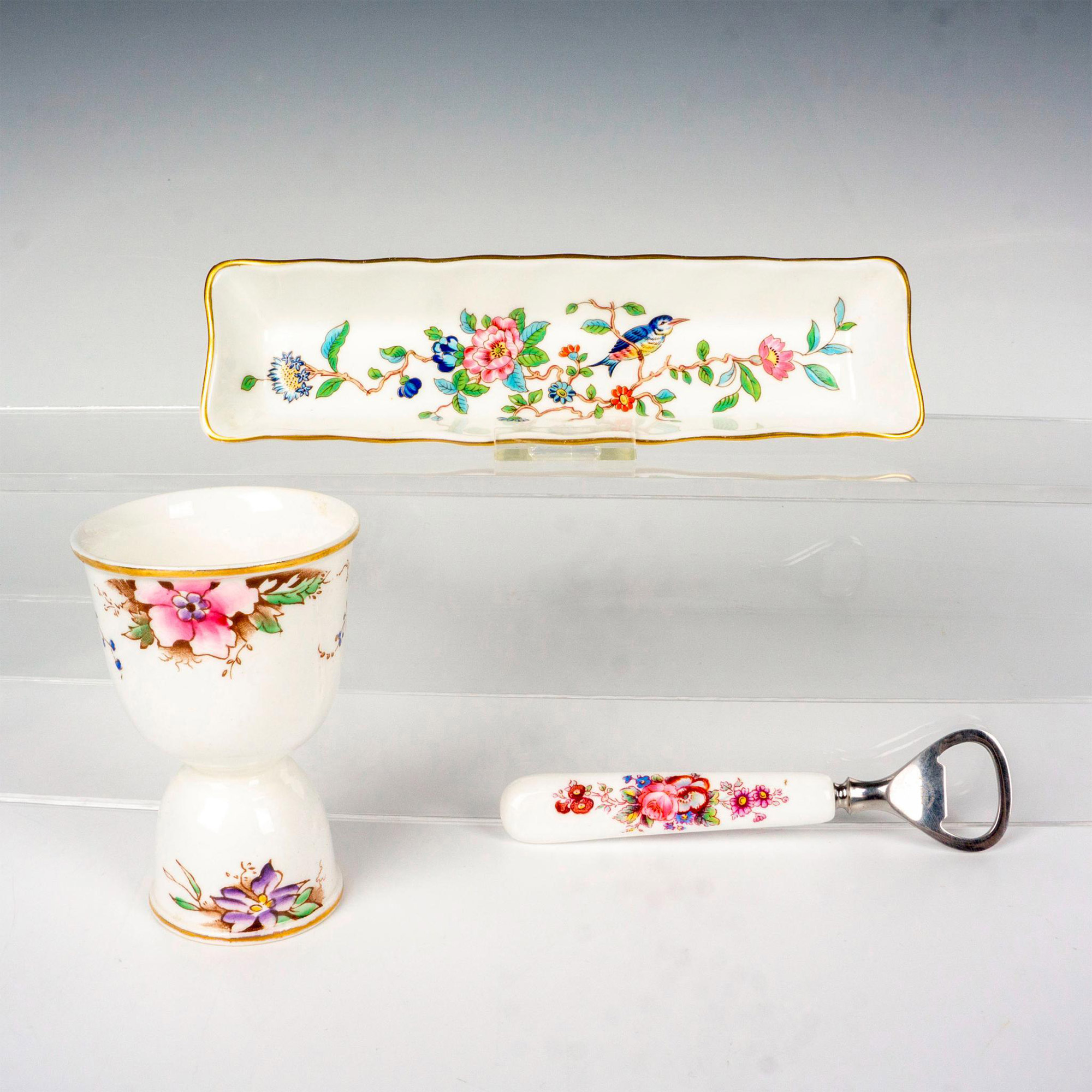 3pc Floral Ceramic Grouping, Aynsley & Melba - Image 2 of 3