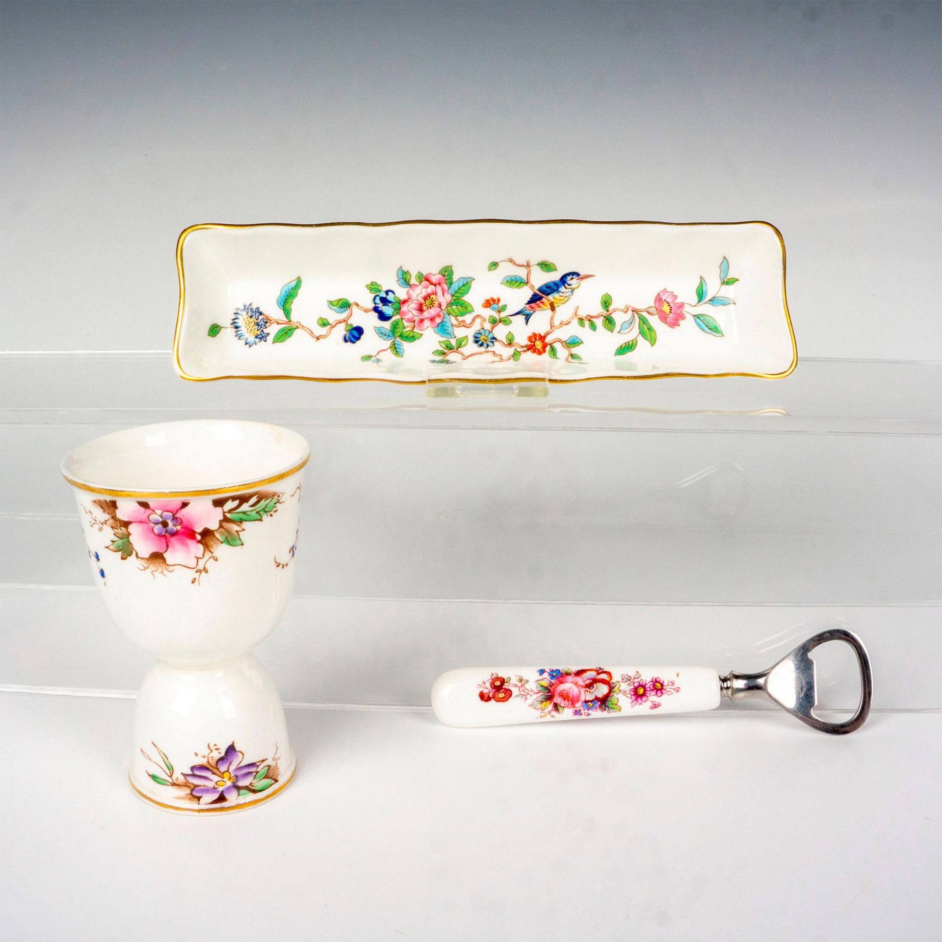 3pc Floral Ceramic Grouping, Aynsley & Melba - Bild 2 aus 3