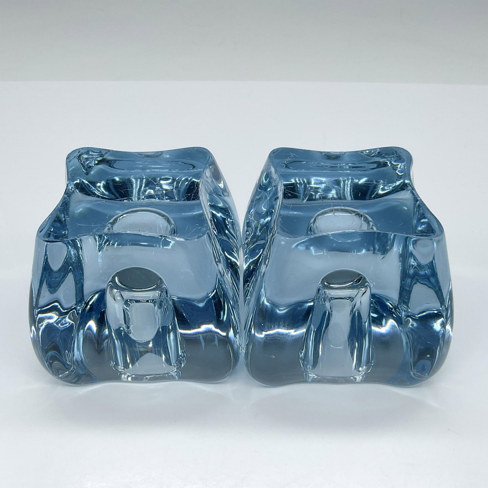 2pc Skurf Art Glass Candle Holders - Bild 3 aus 3