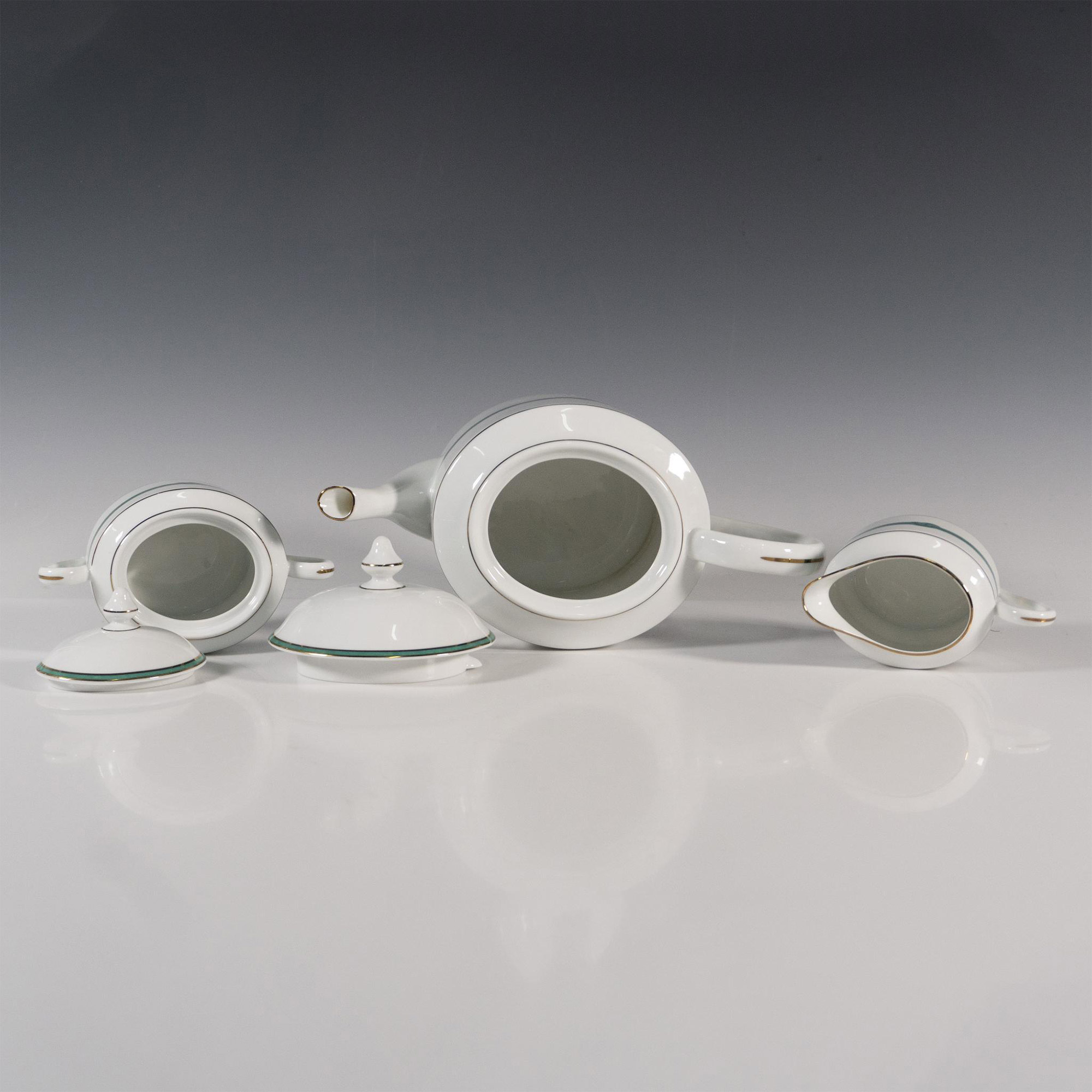 3pc Christofle Porcelaine Rubanea Vert Partial Tea Service - Image 4 of 4