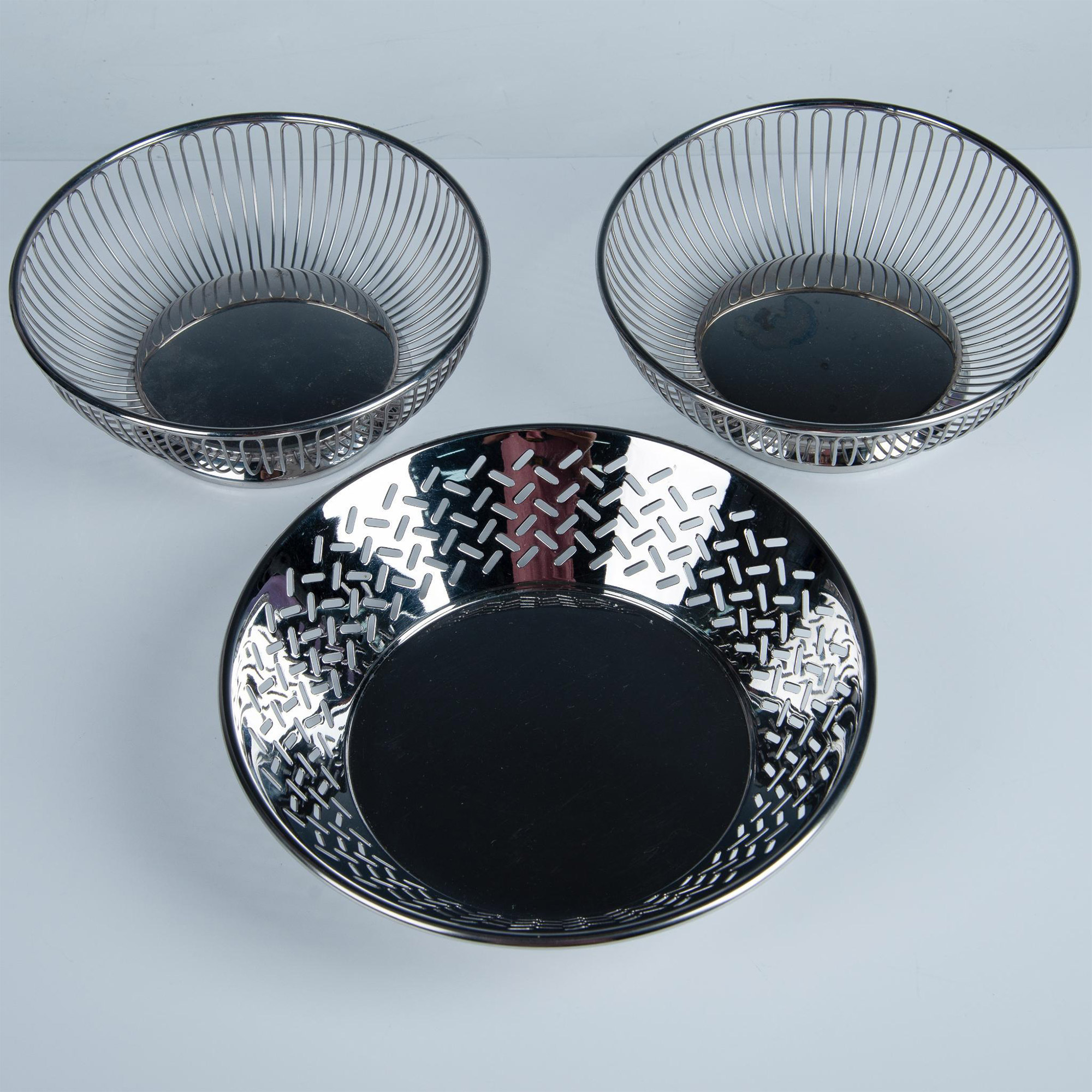 3pc Alessi Metal Bread Bowls