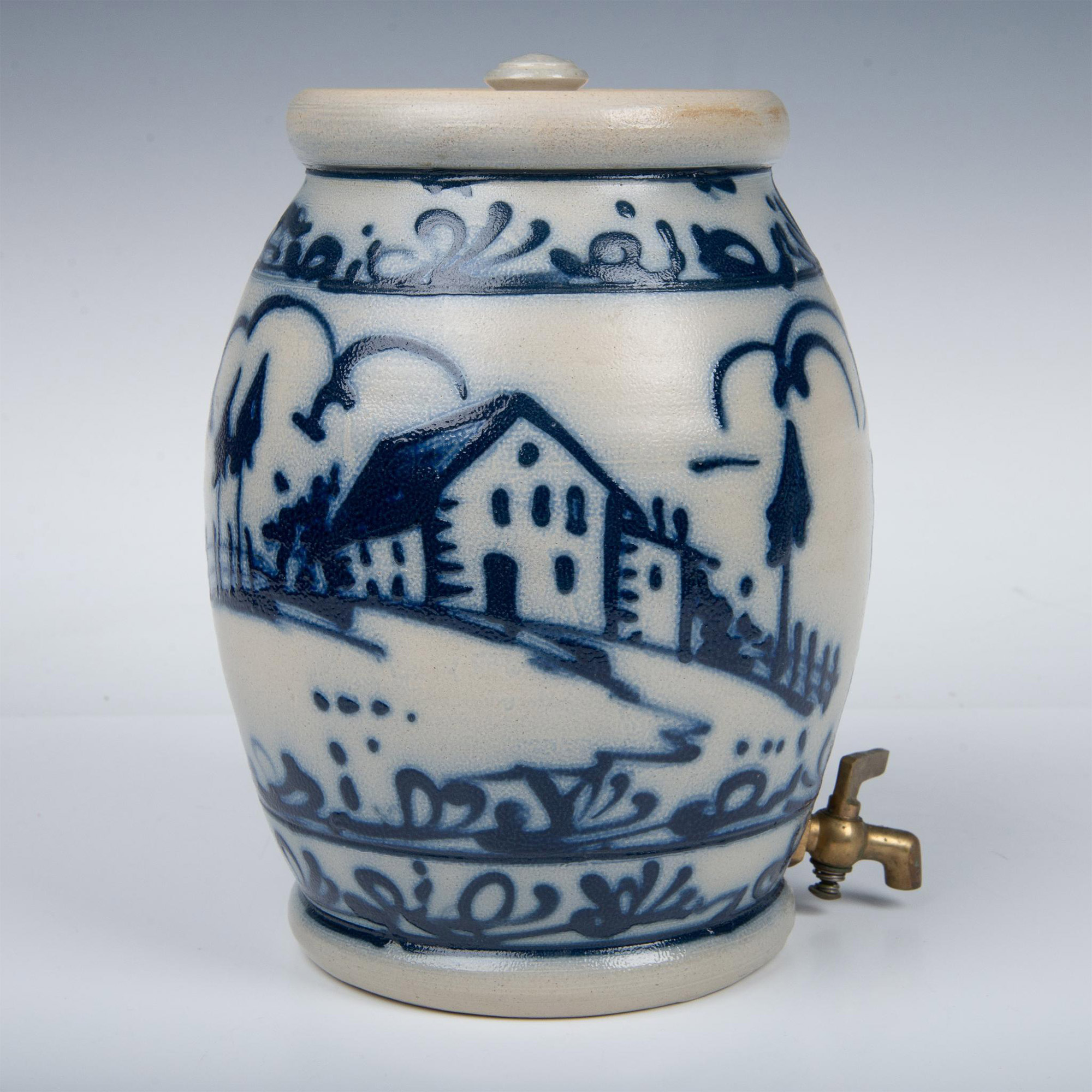 Wisconsin Stoneware Pottery Decorated Water Cooler - Image 2 of 6