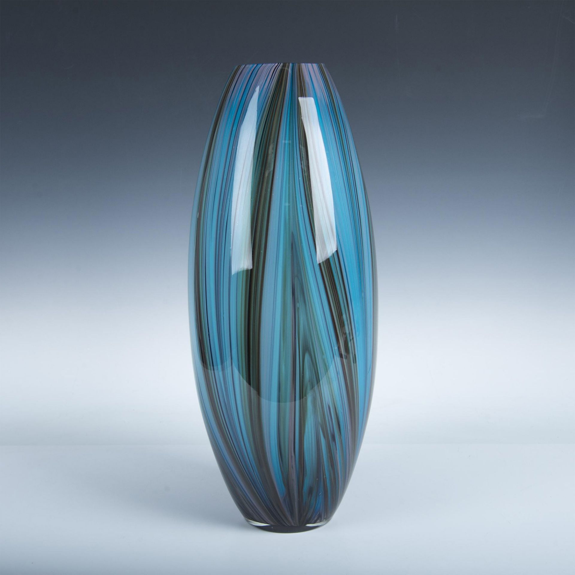 Glass Vase, Peacock Feather Stripes - Bild 3 aus 4