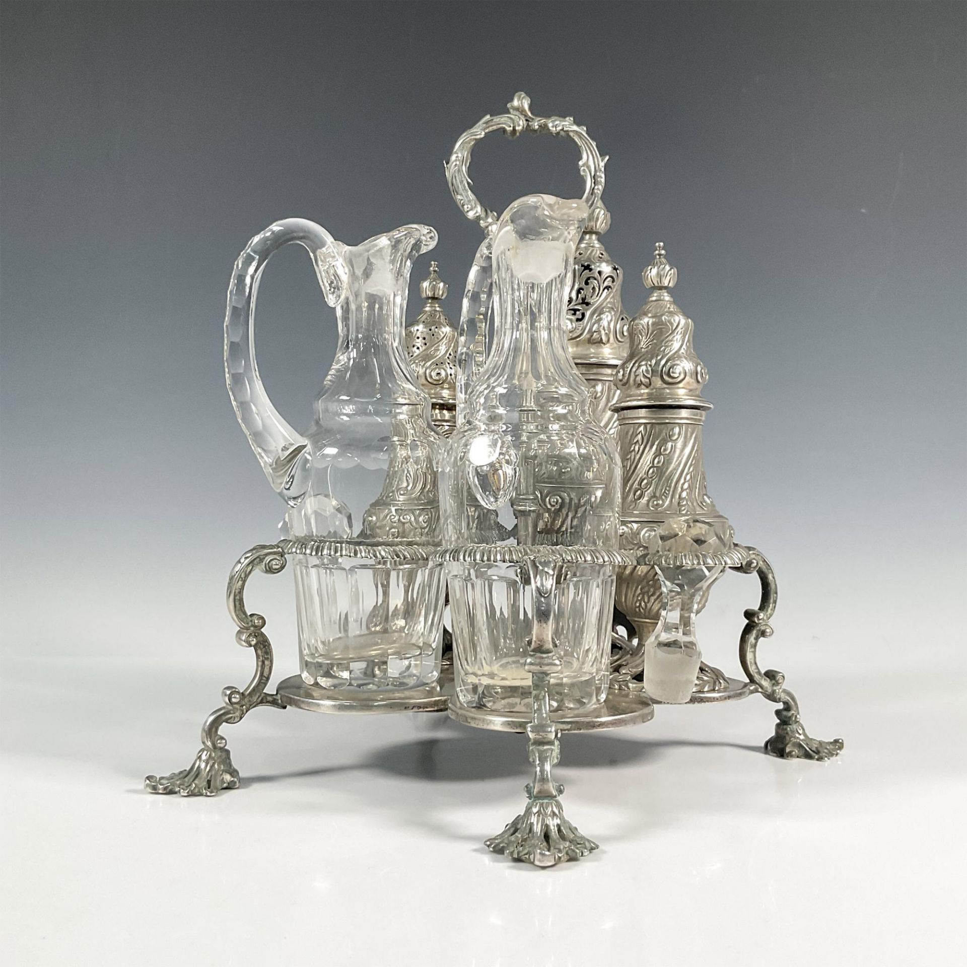 18th Century John Delmestre Silver Cruet Set - Image 2 of 9