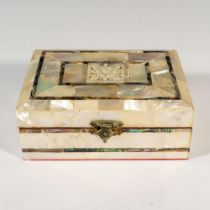 Vintage Mother of Pearl Floral Jewelry Box