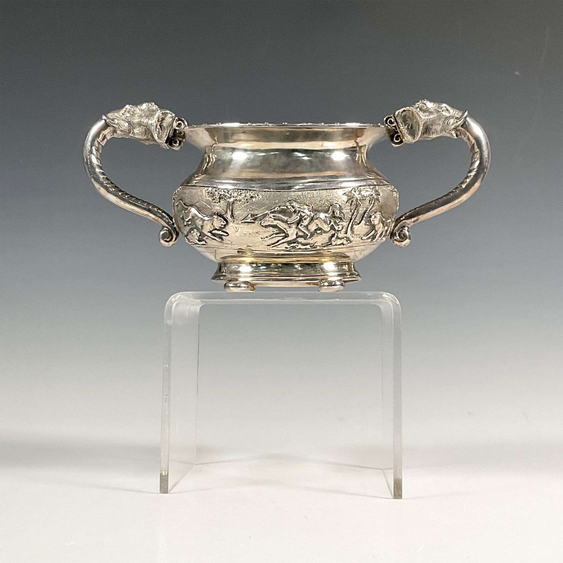 Indian Silver Double Handle Sugar Bowl - Image 6 of 7