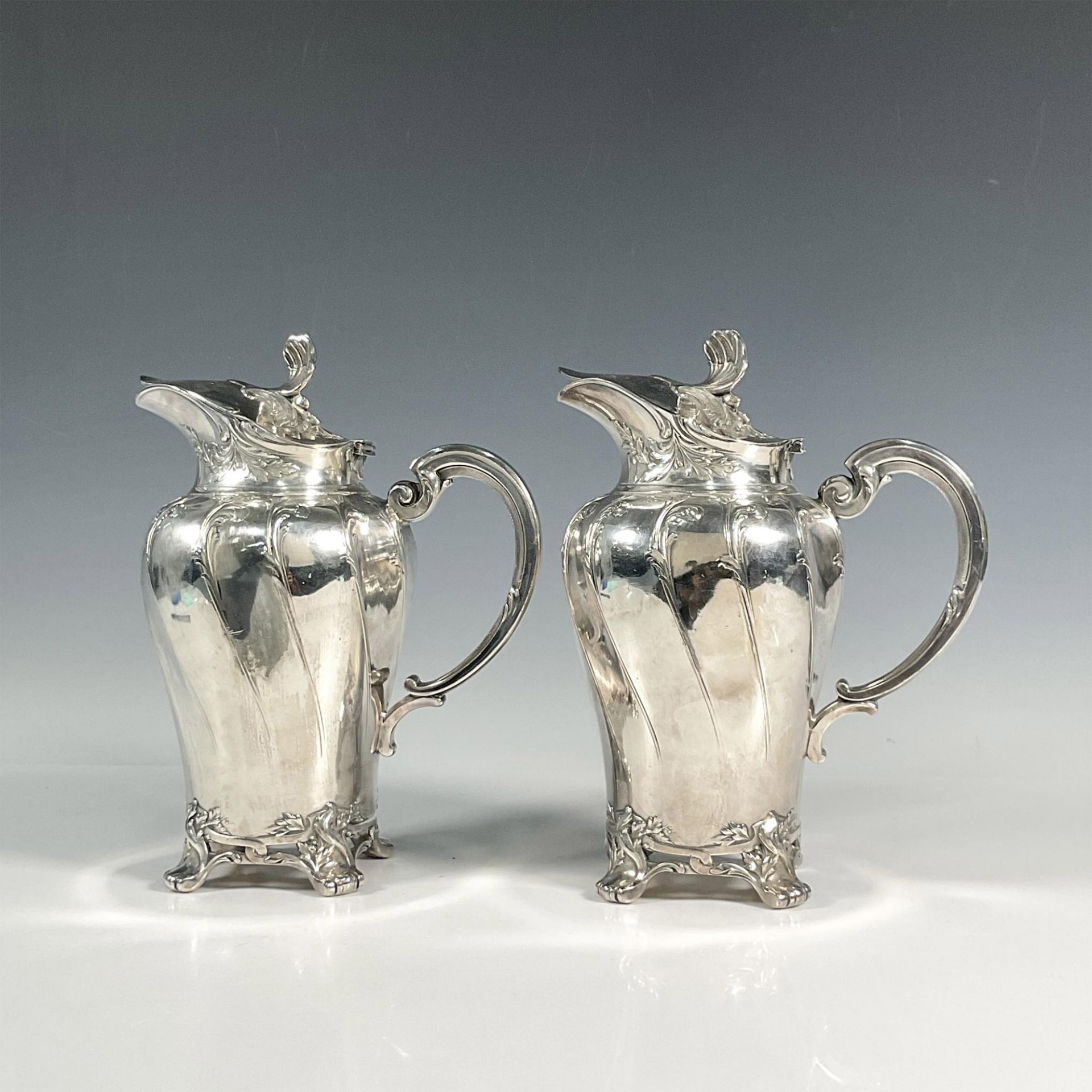 Pair Of Orfevrerie Gallia Silver Plate Water Pitchers - Bild 4 aus 6