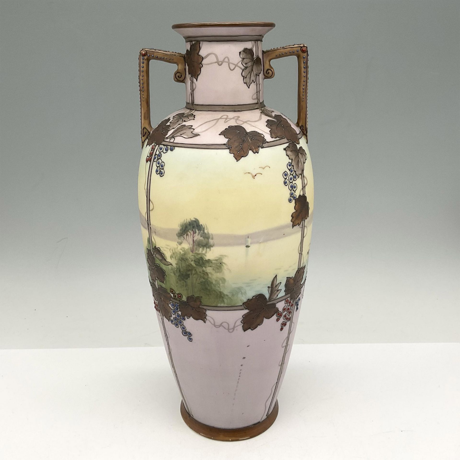 Nippon Porcelain Hand Painted Vase - Bild 2 aus 3