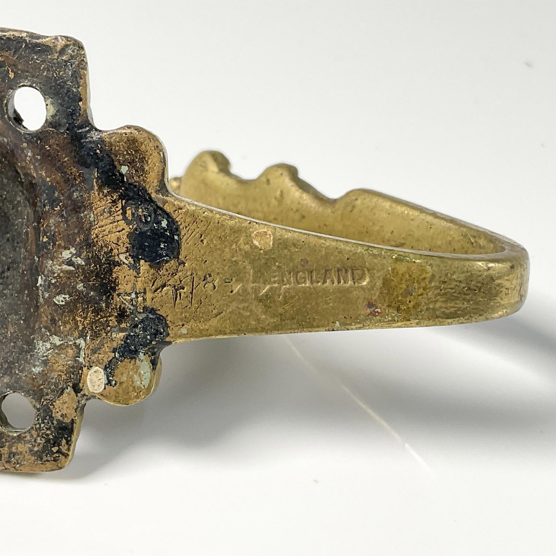 2pc English Brass and Bronze Lion Hook and Door Knocker - Bild 5 aus 5