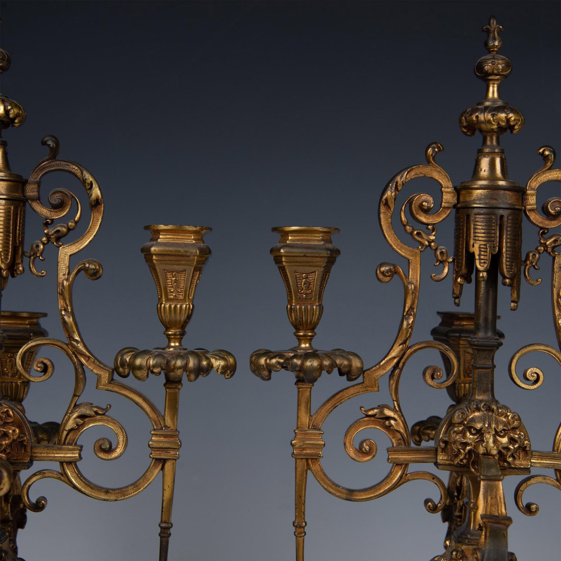 Pair of Brass Baroque Style Candelabras - Image 2 of 8
